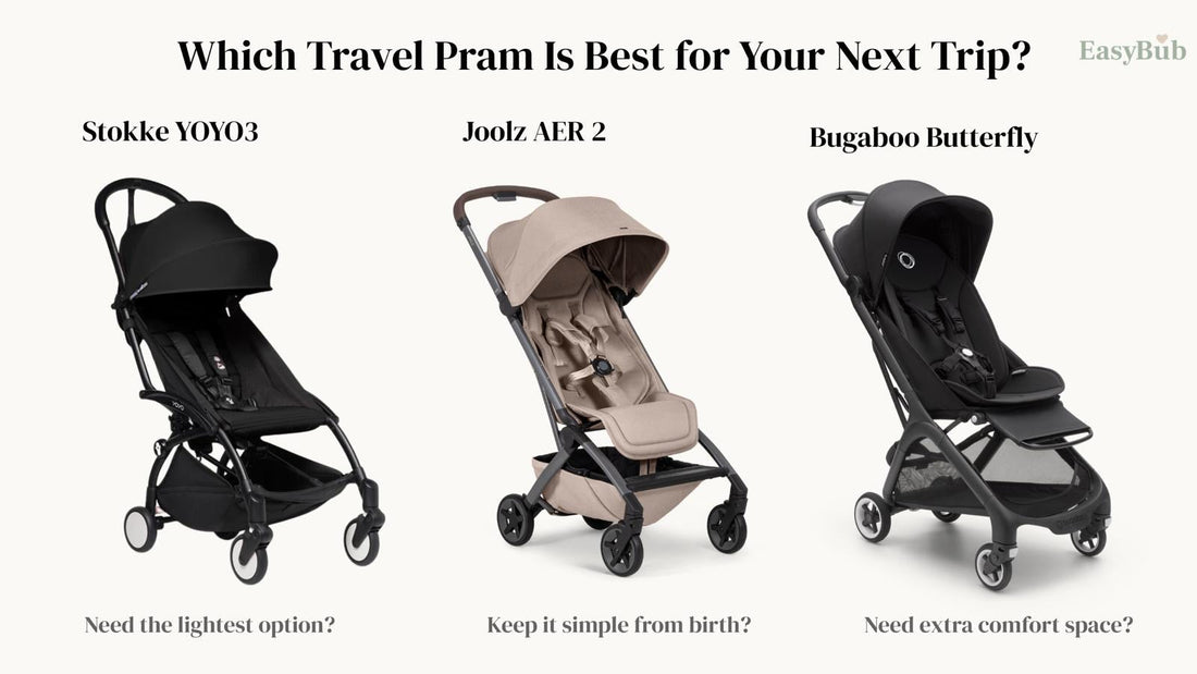 Joolz Aer 2 vs Bugaboo Butterfly vs YOYO3 - best lightweight pram comparison UK