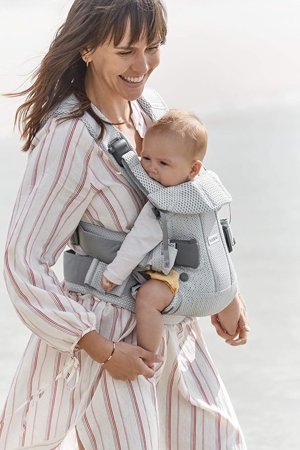 BabyBjorn One Air mesh baby carrier in black front view