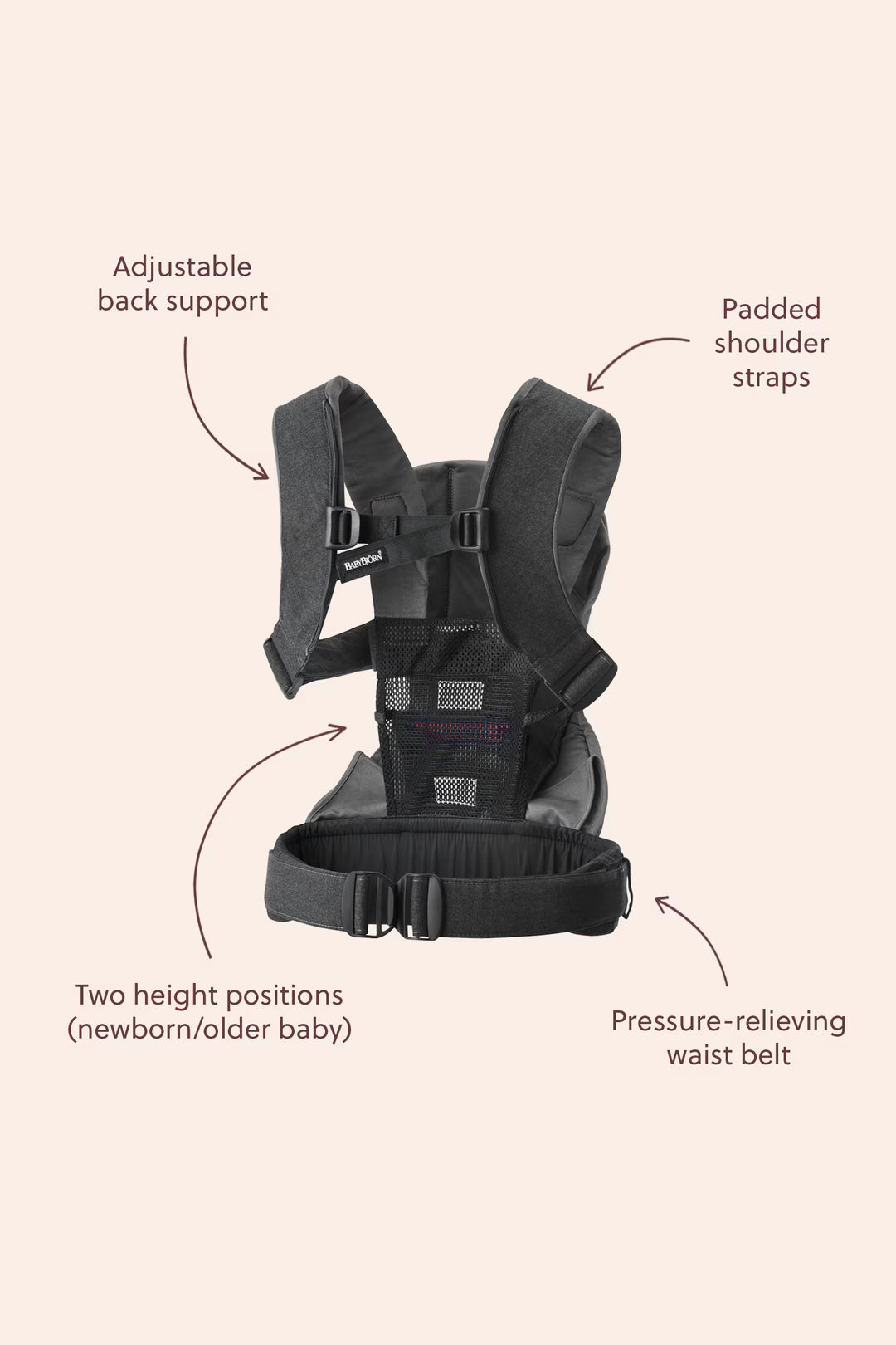 BabyBjorn One Air baby carrier folded flat for packing
